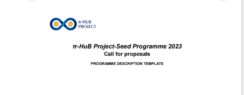 Call for Proposals: 2023 Seed Program Application in the π-HuB Project